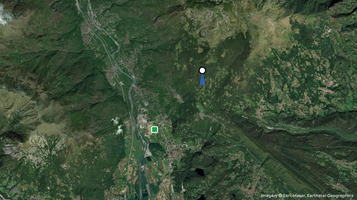 Satellitenkarte von San Giacomo mit Start- und Landeplätzen