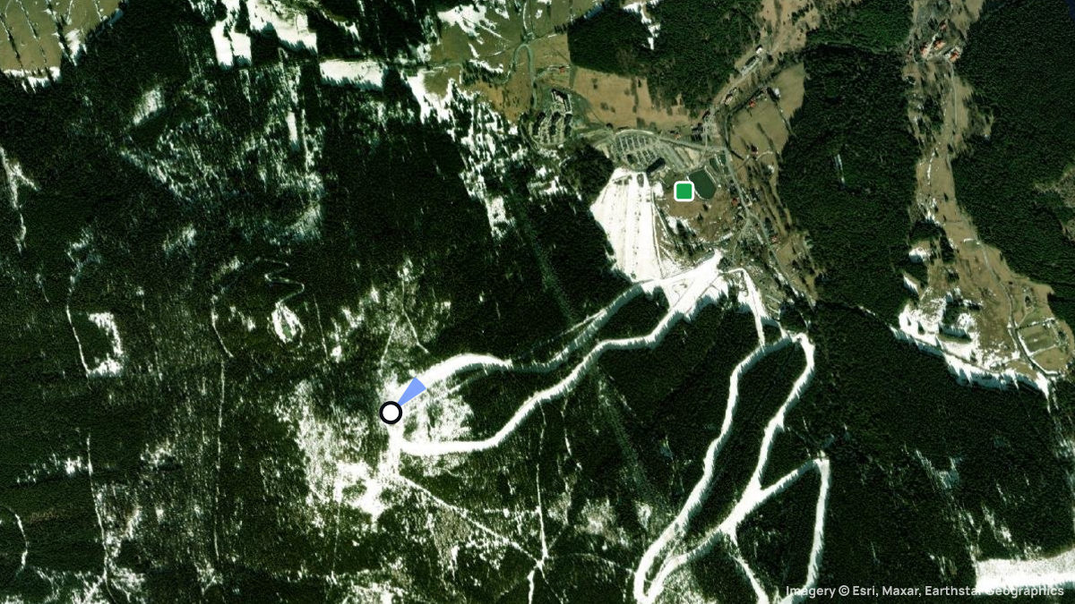 Satellite map of Czarna Gora with its launches and landings