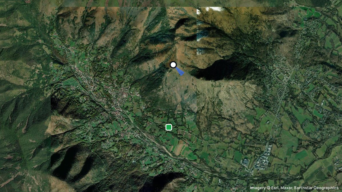 Satellite map of Rosselli with its launches and landings