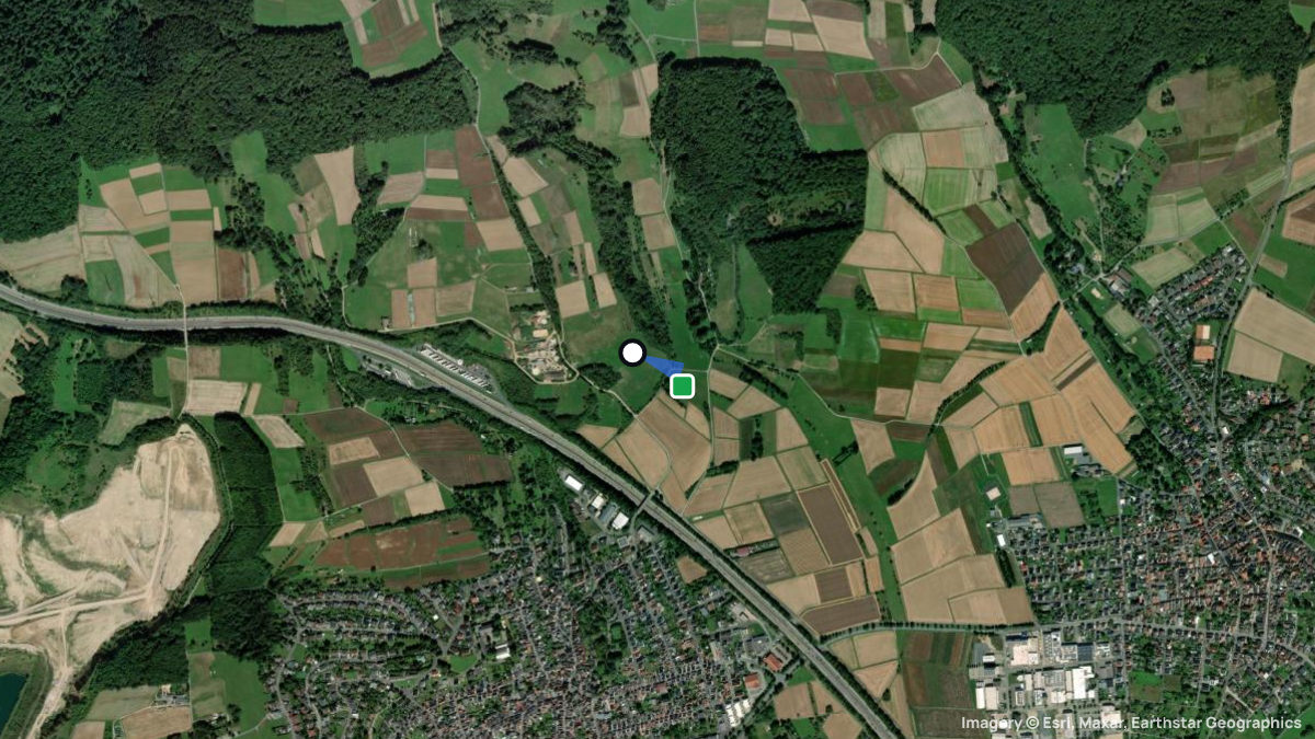 Satellitenkarte von Naunheim OSO mit Start- und Landeplätzen
