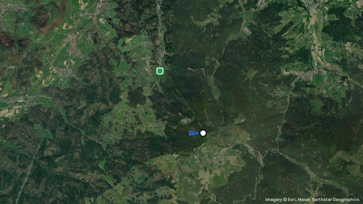 Satellitenkarte von Schauinsland mit Start- und Landeplätzen