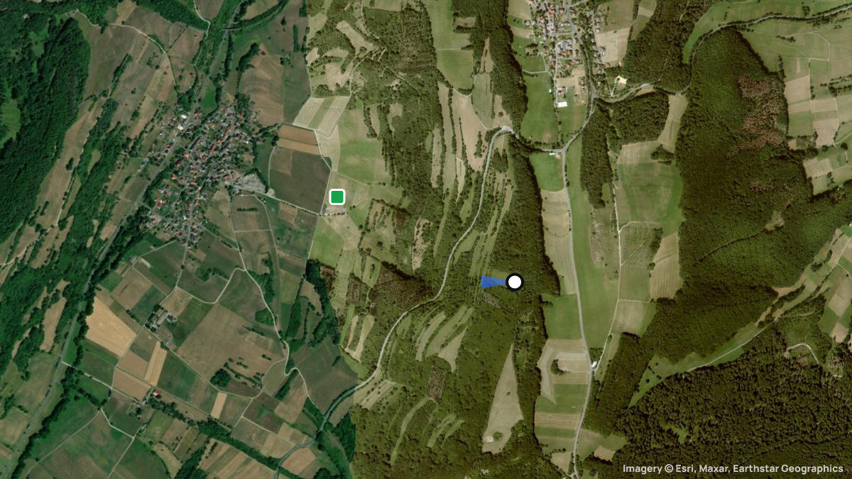 Satellite map of Hoher Meissner W with its launches and landings