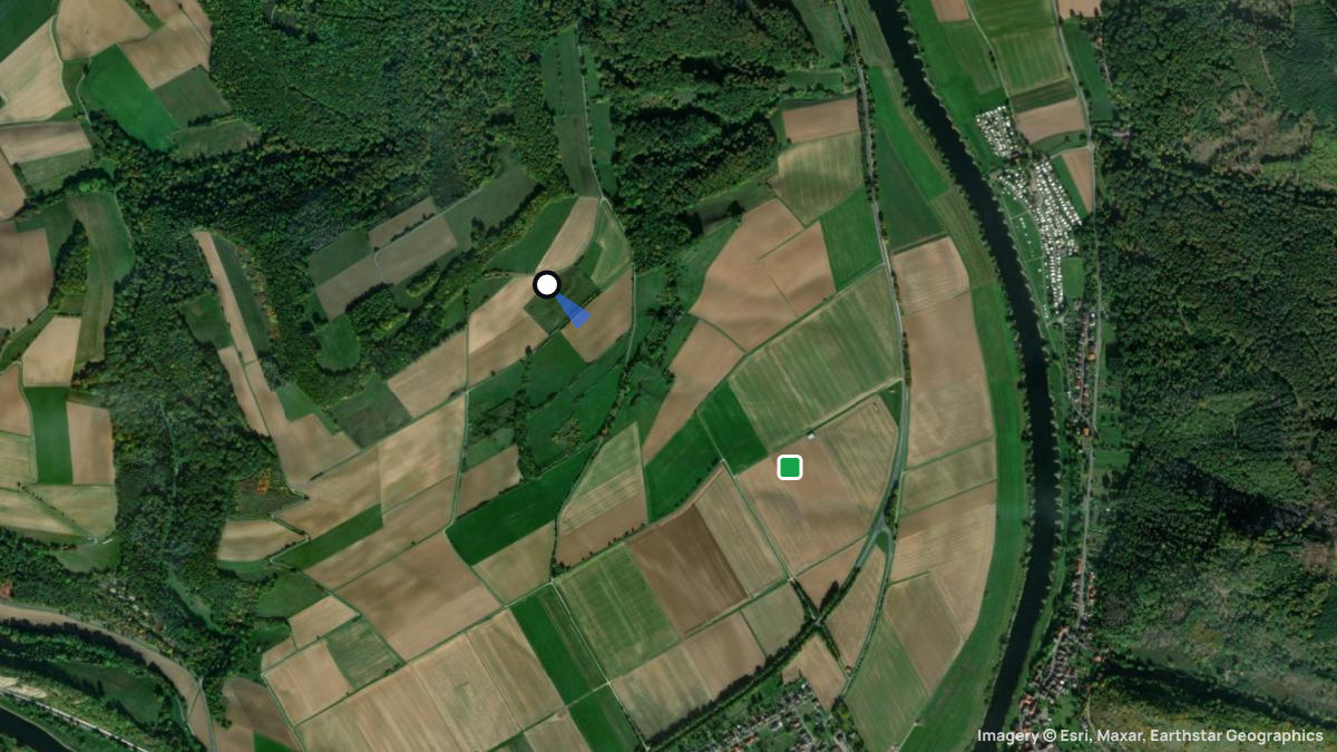 Satellite map of Pegestorf with its launches and landings