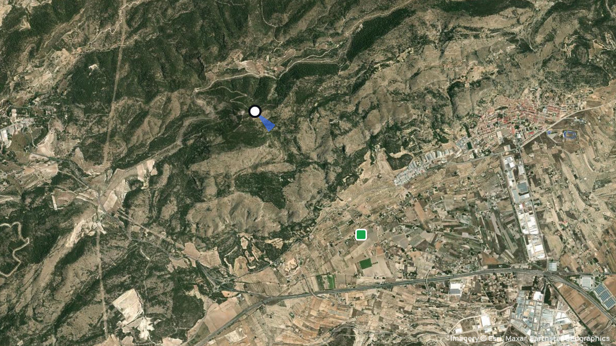 Satellite map of Onil with its launches and landings
