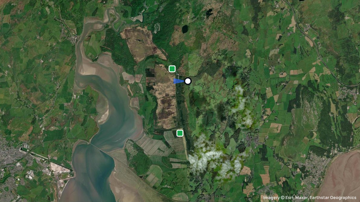 Satellitenkarte von Ellerside mit Start- und Landeplätzen