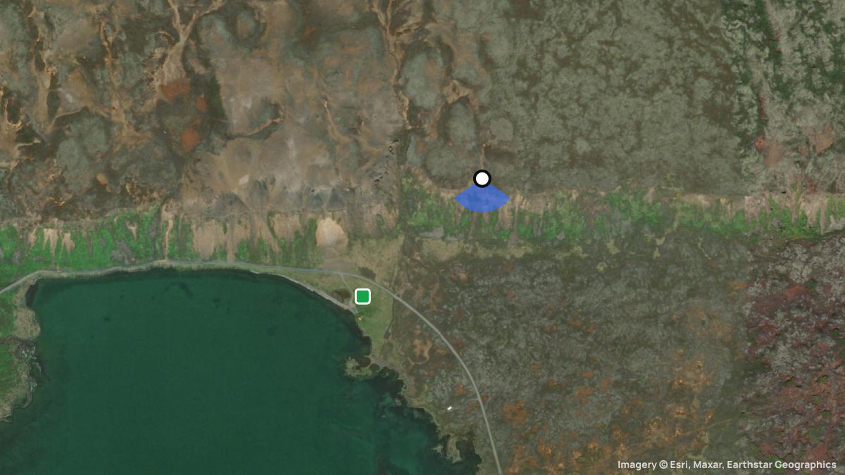 Satellite map of Herdisarvik with its launches and landings