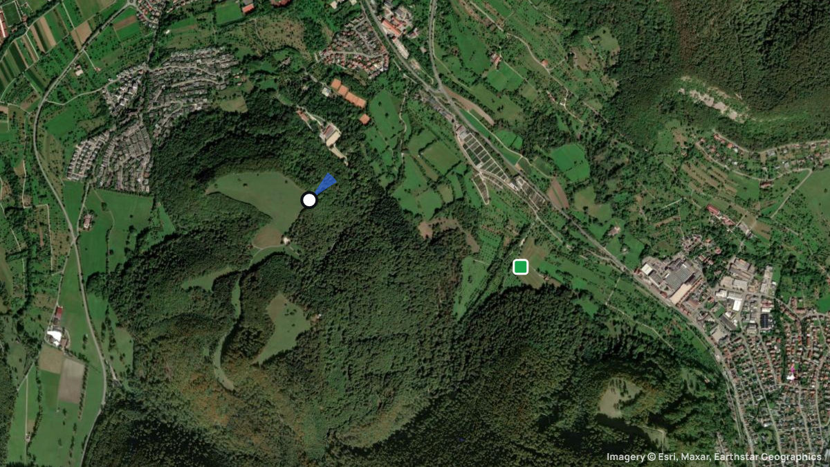 Satellite map of Wanne with its launches and landings