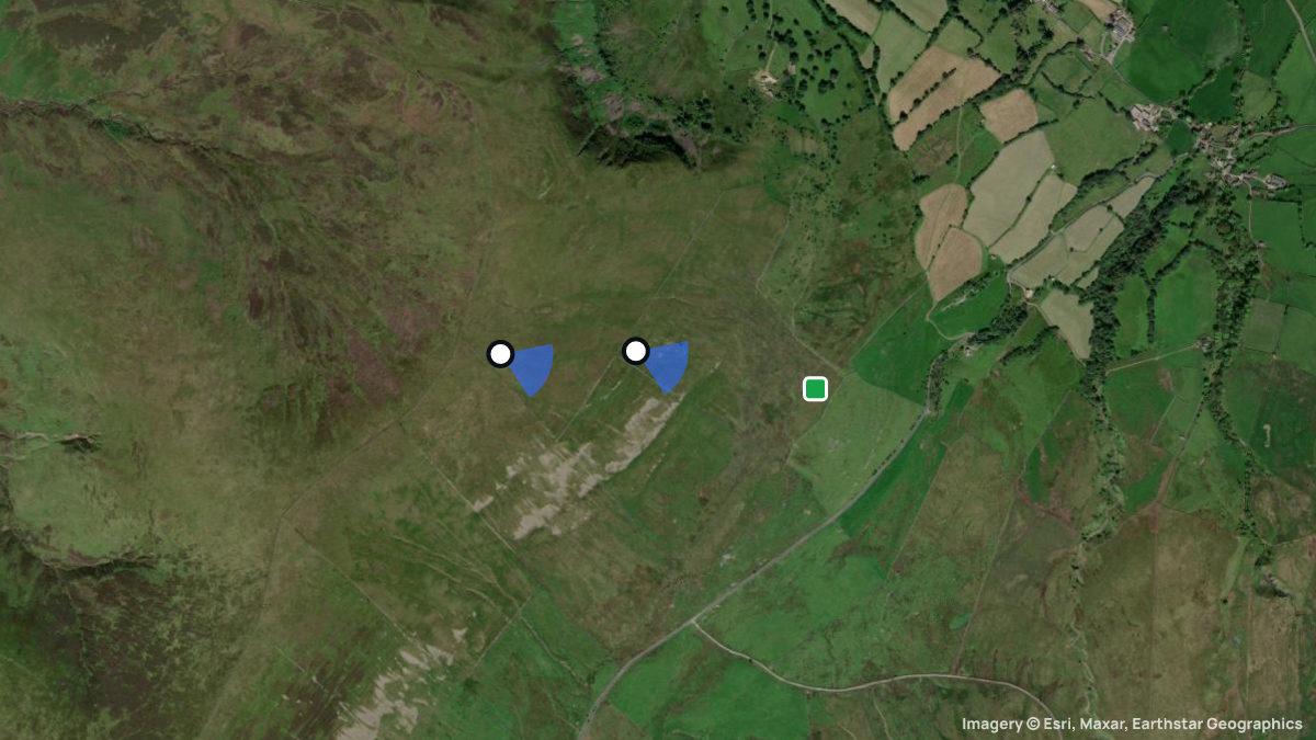 Satellite map of Barkin Fell with its launches and landings
