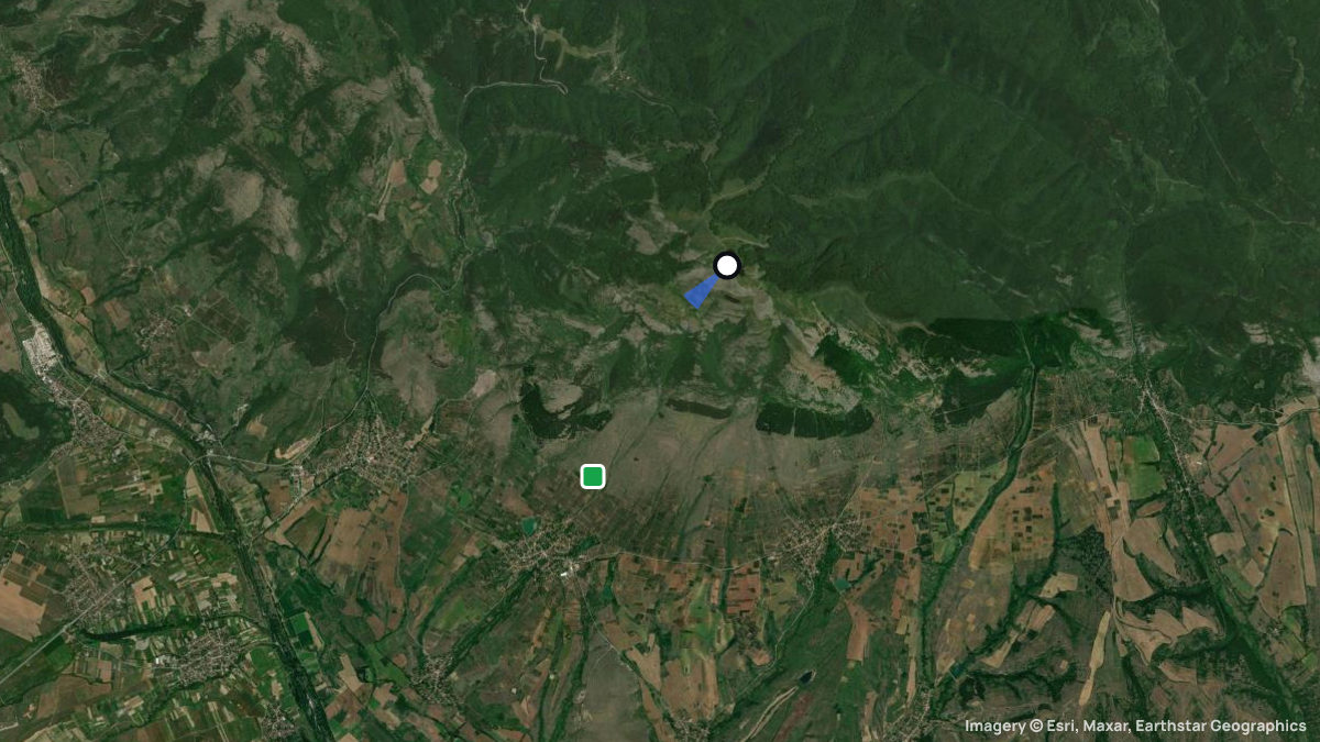 Satellite map of Konyavo with its launches and landings
