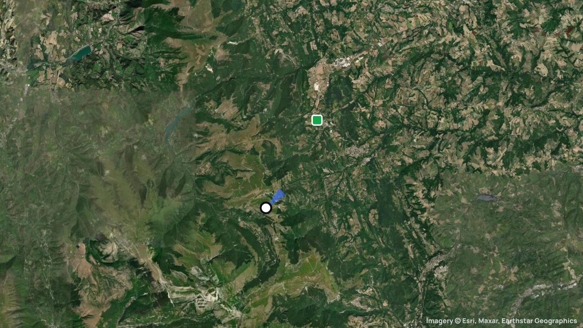 Satellite map of Sassotetto with its launches and landings
