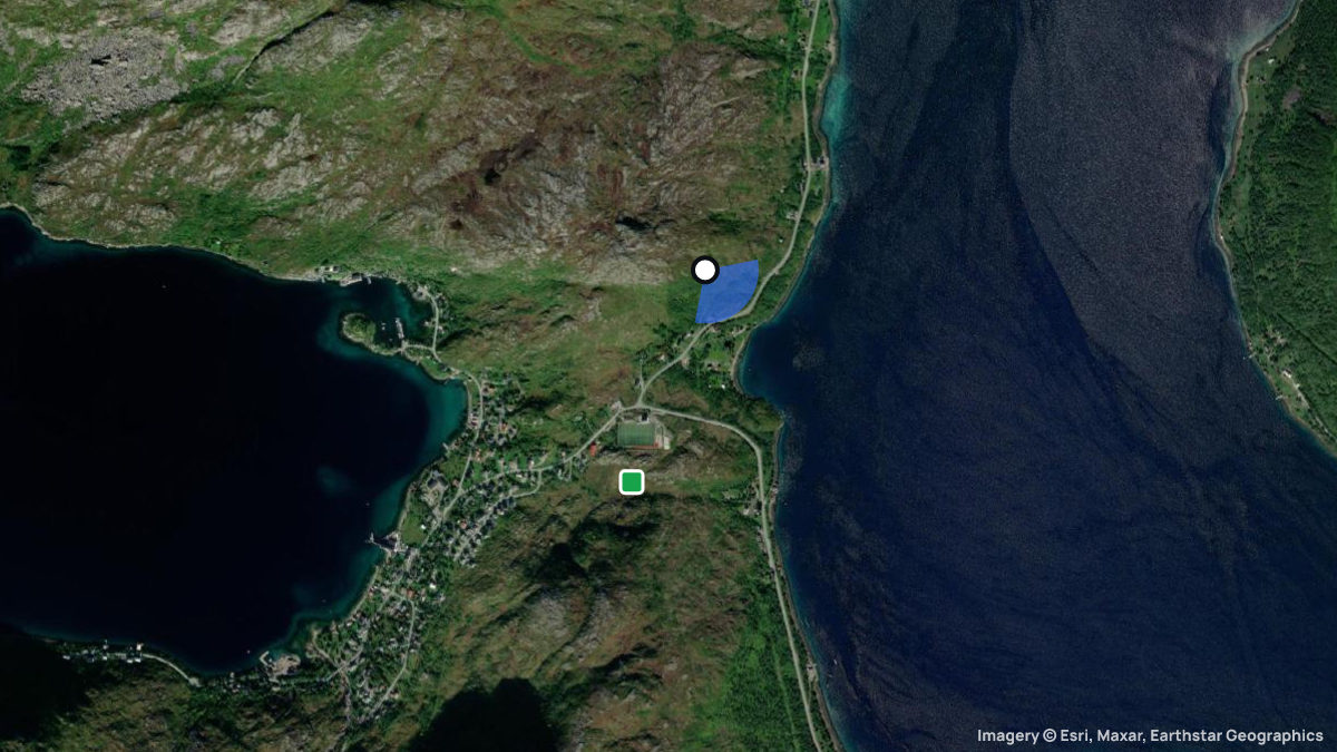 Satellite map of Ersfjorden with its launches and landings
