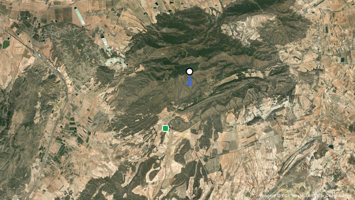 Satellitenkarte von El Carche mit Start- und Landeplätzen