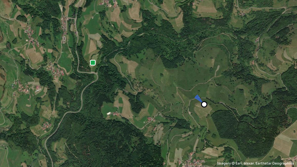 Satellite map of Ehrsberg with its launches and landings