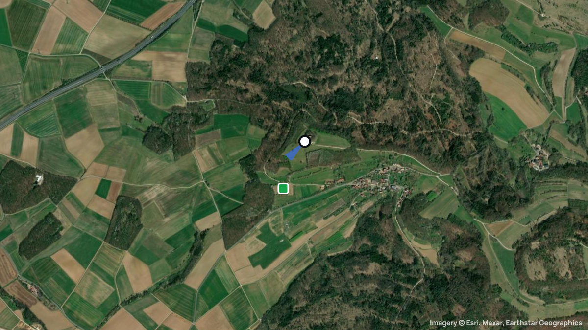 Satellite map of Veitsberg with its launches and landings