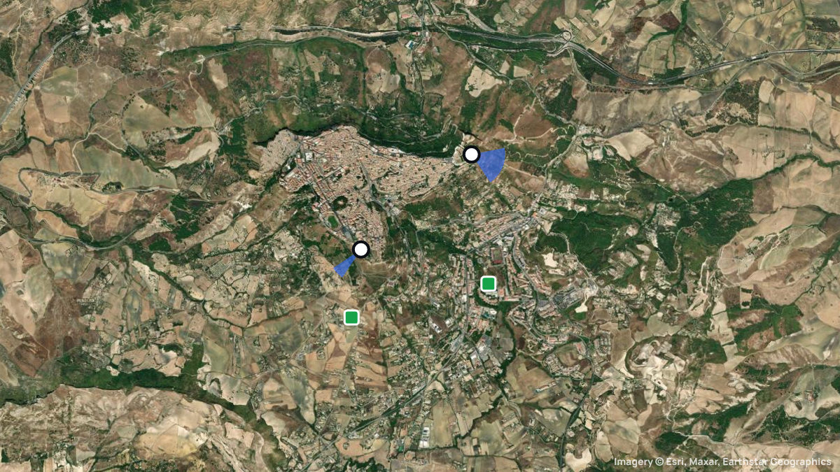 Satellite map of Enna with its launches and landings
