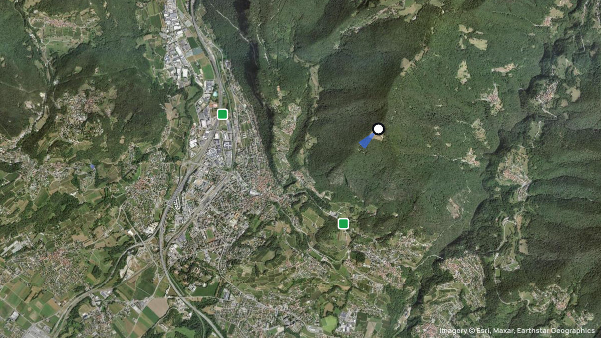 Satellitenkarte von Alpe del Caviano mit Start- und Landeplätzen