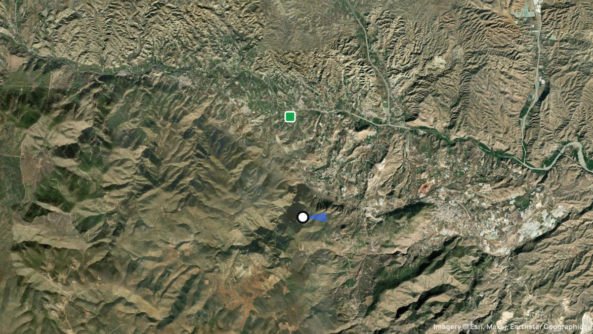 Satellite map of Huecija with its launches and landings