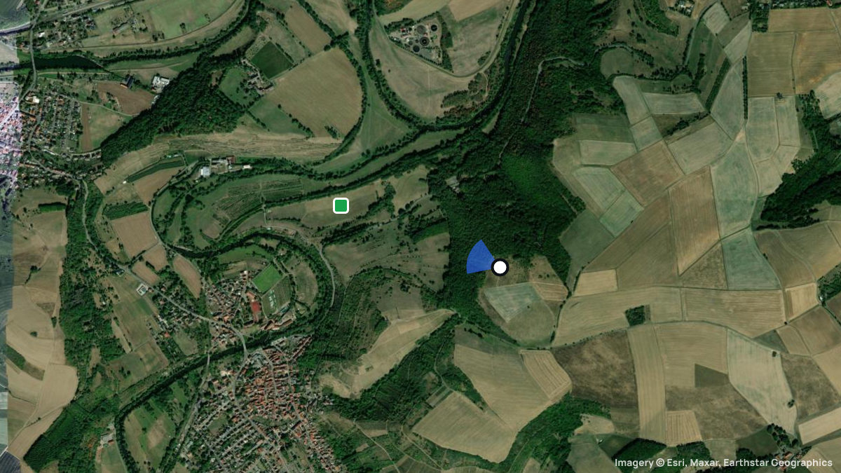Satellitenkarte von Weilerkopf mit Start- und Landeplätzen