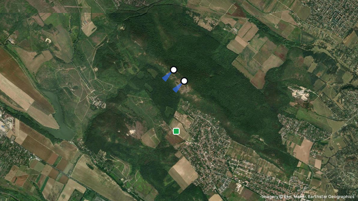 Satellite map of Kively with its launches and landings