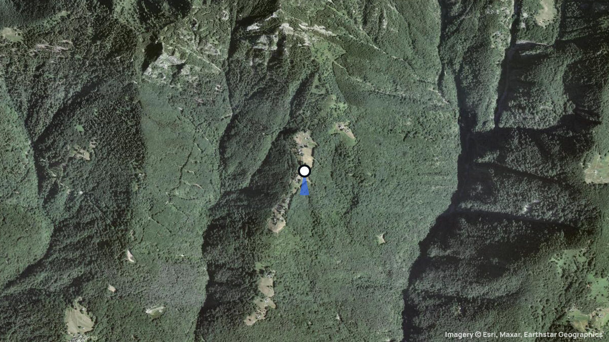 Satellitenkarte von Monti di Gana mit Start- und Landeplätzen
