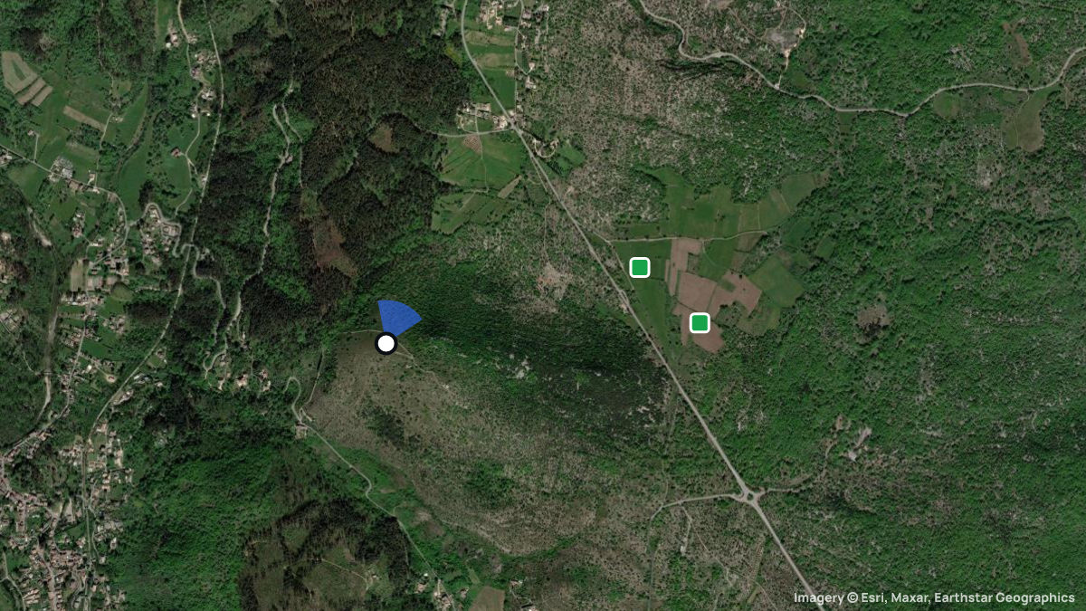 Satellite map of St. Sebastien with its launches and landings