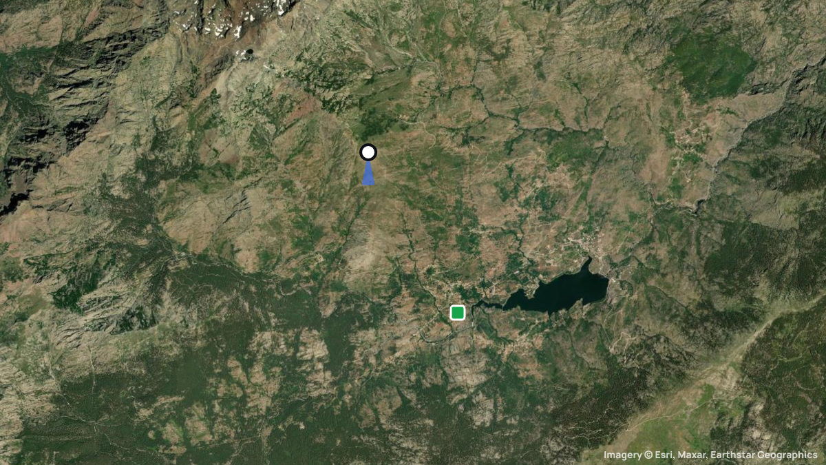 Satellitenkarte von Capu di Manganu mit Start- und Landeplätzen