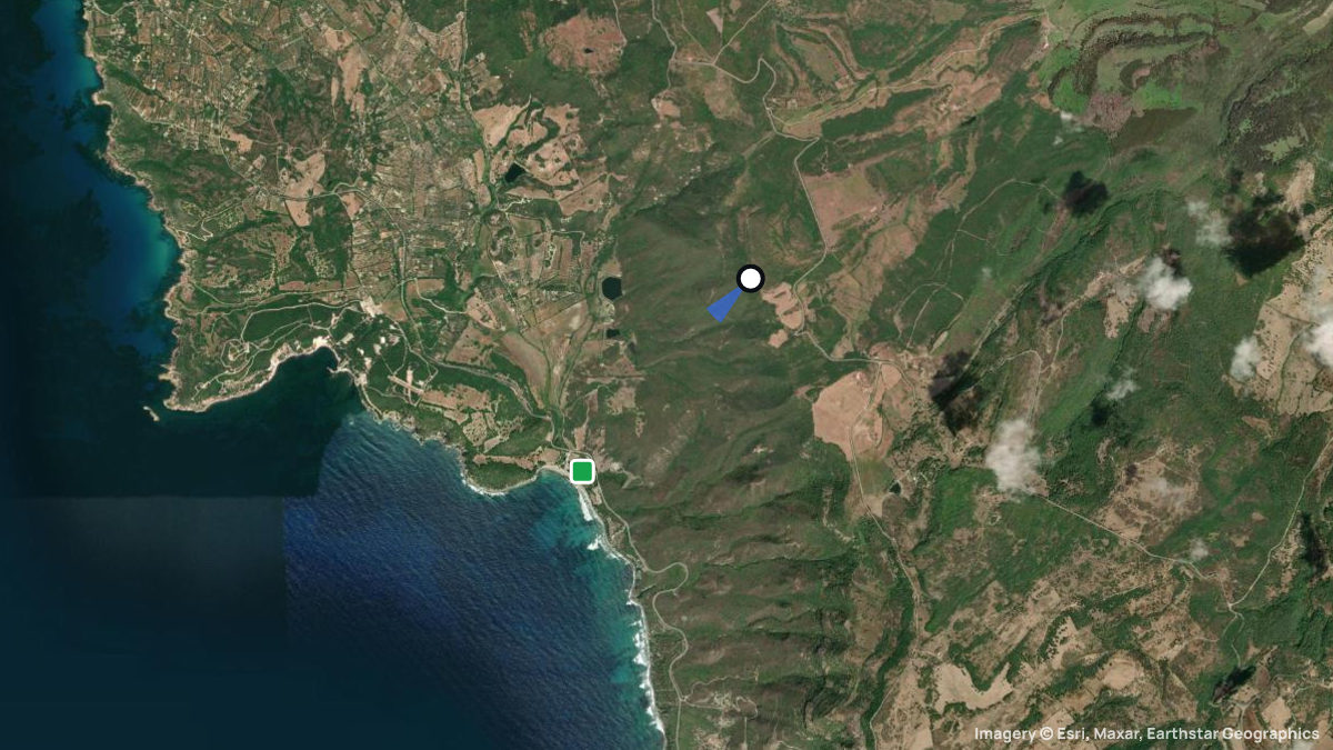 Satellitenkarte von Alghero mit Start- und Landeplätzen