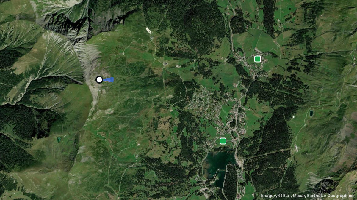 Satellite map of Alp Stätz with its launches and landings