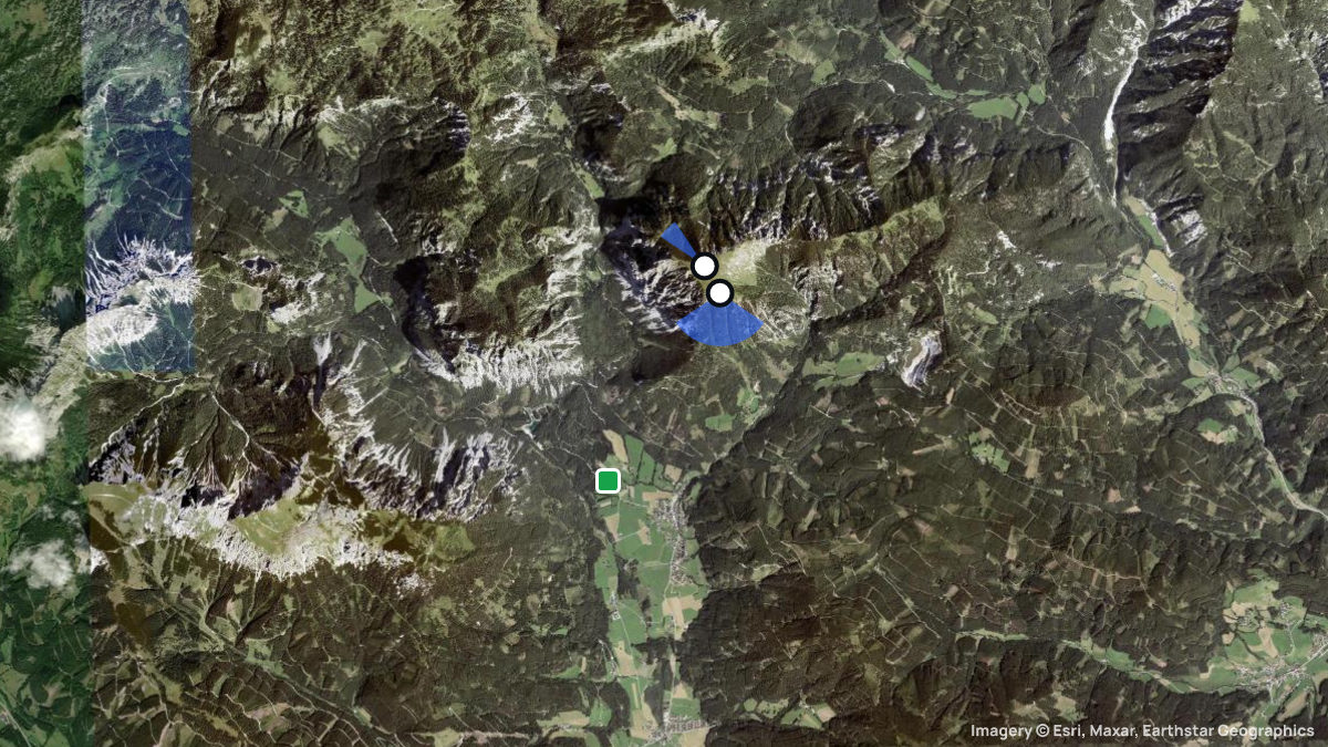 Satellitenkarte von Messnerin mit Start- und Landeplätzen