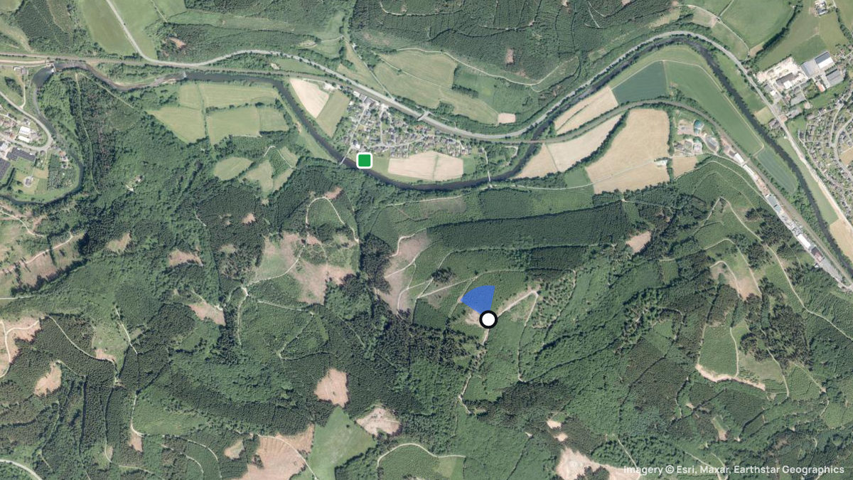 Satellite map of Auf dem Kleff with its launches and landings
