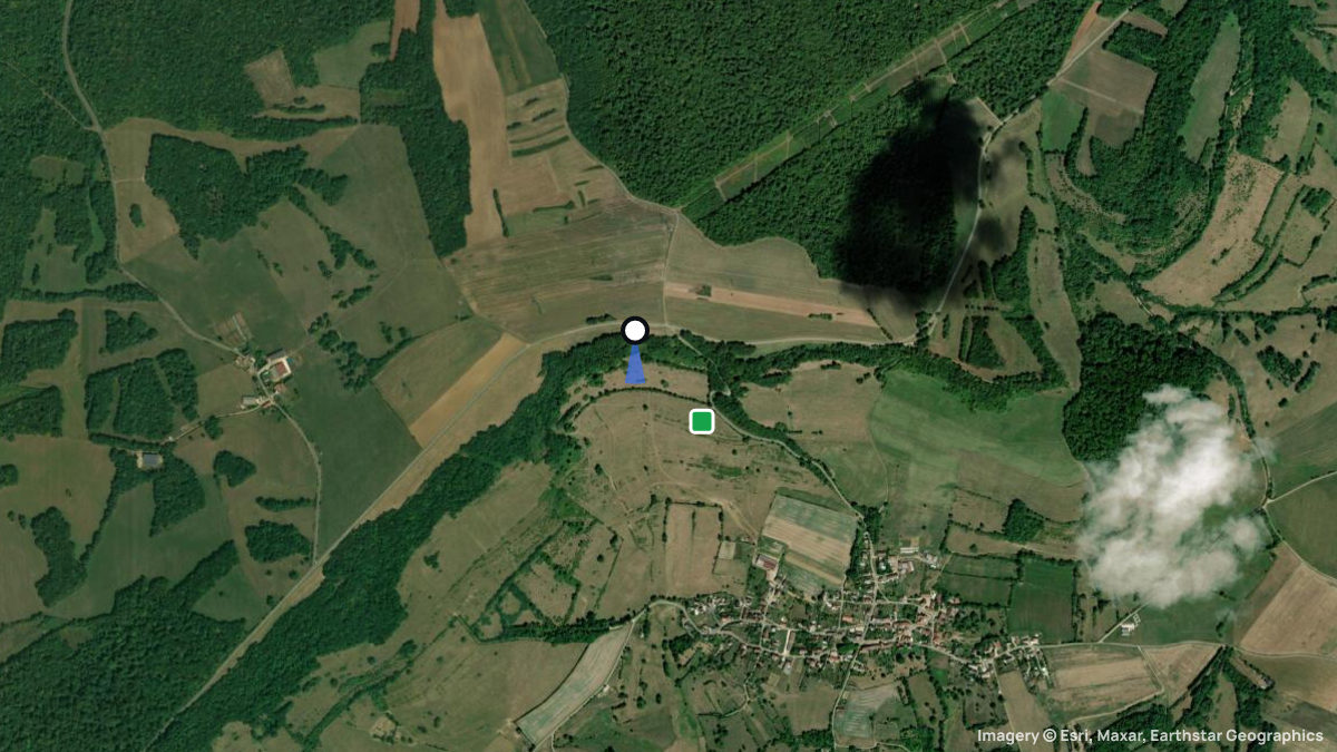 Satellitenkarte von Savigny mit Start- und Landeplätzen