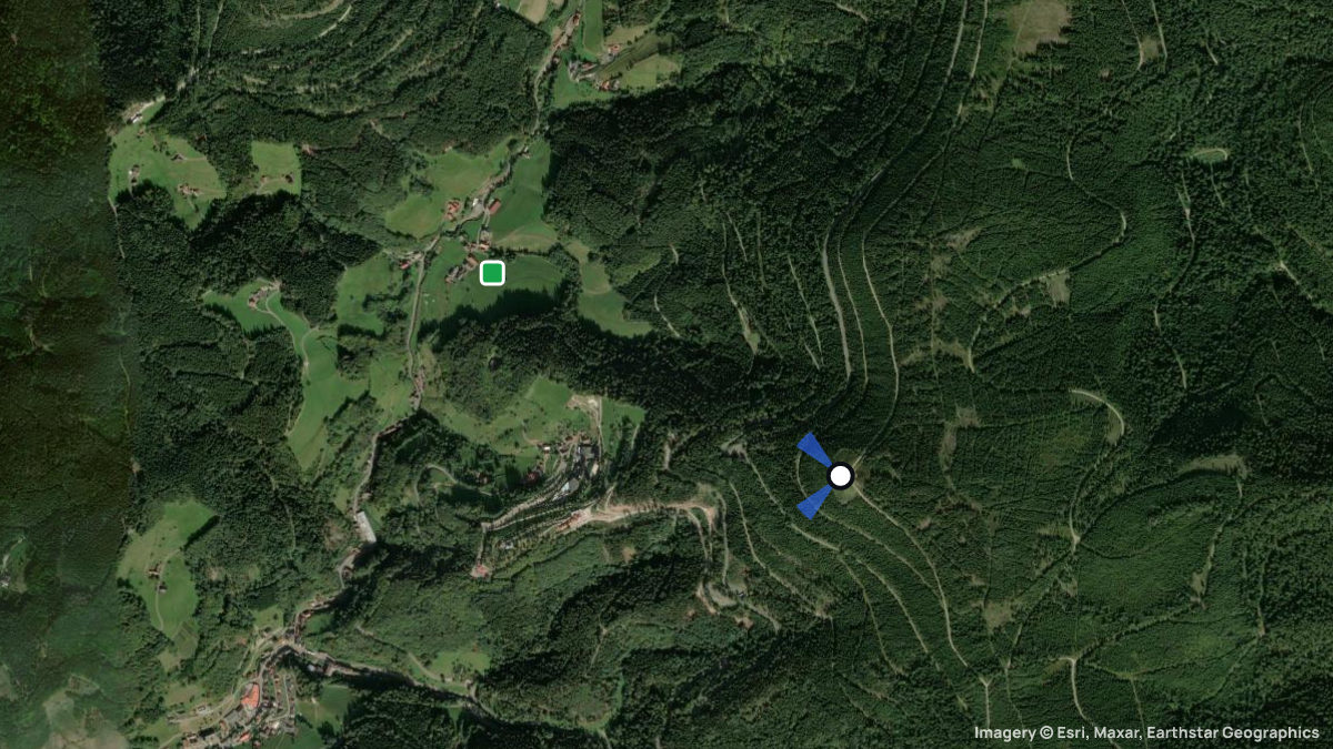 Satellite map of Vogtmaiers Kanzel with its launches and landings