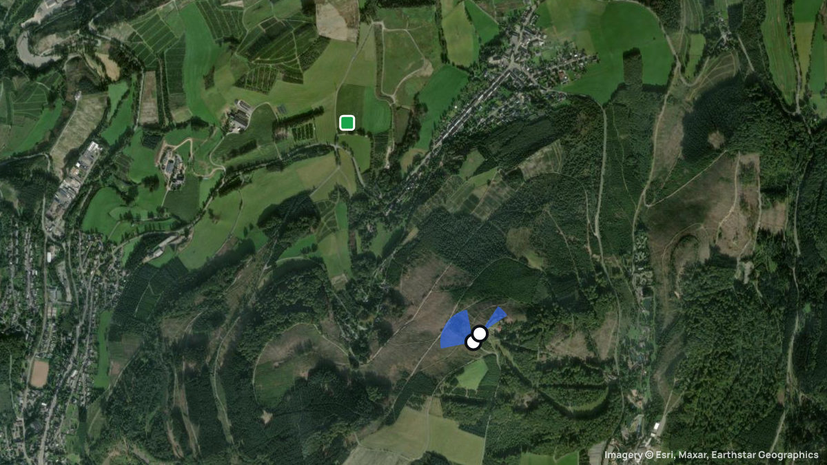 Satellitenkarte von Stüppel mit Start- und Landeplätzen