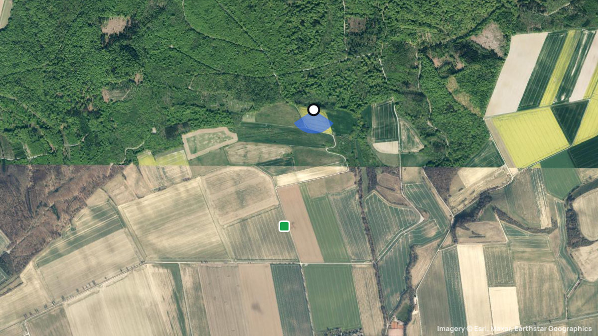Satellite map of Börry with its launches and landings