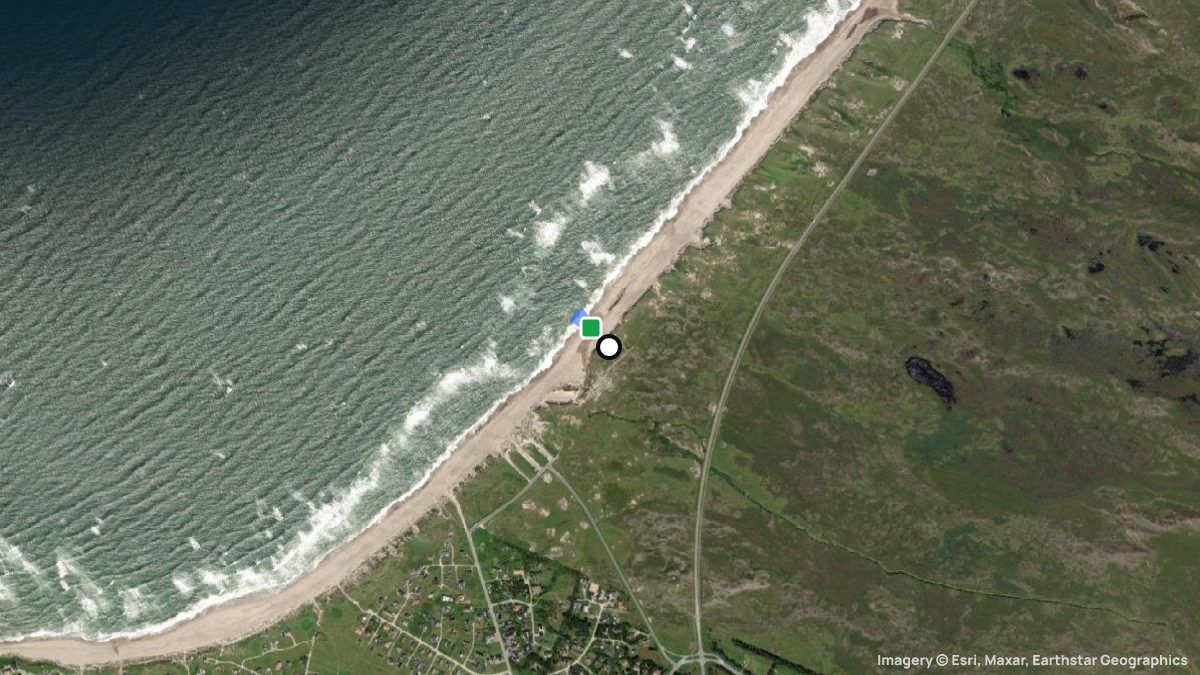 Satellite map of Klitmöller with its launches and landings
