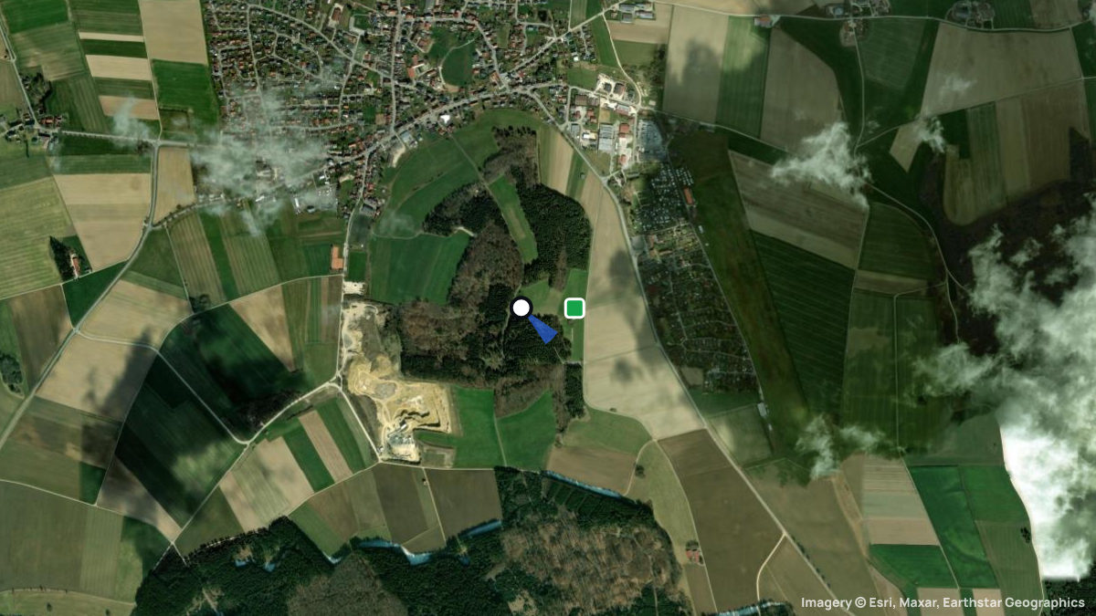 Satellitenkarte von Wirtsberg SO mit Start- und Landeplätzen