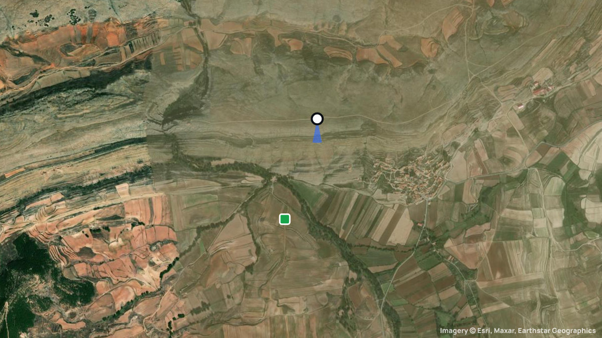 Satellite map of Aguilar de Alfambra with its launches and landings