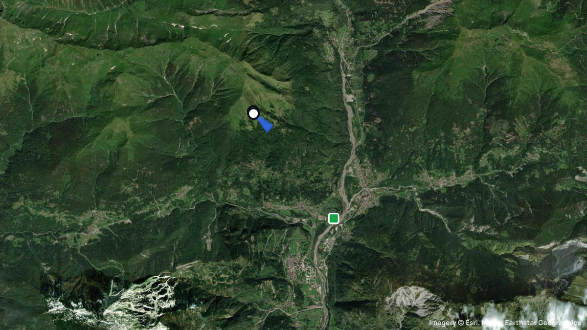 Satellitenkarte von Monte Tenchia mit Start- und Landeplätzen
