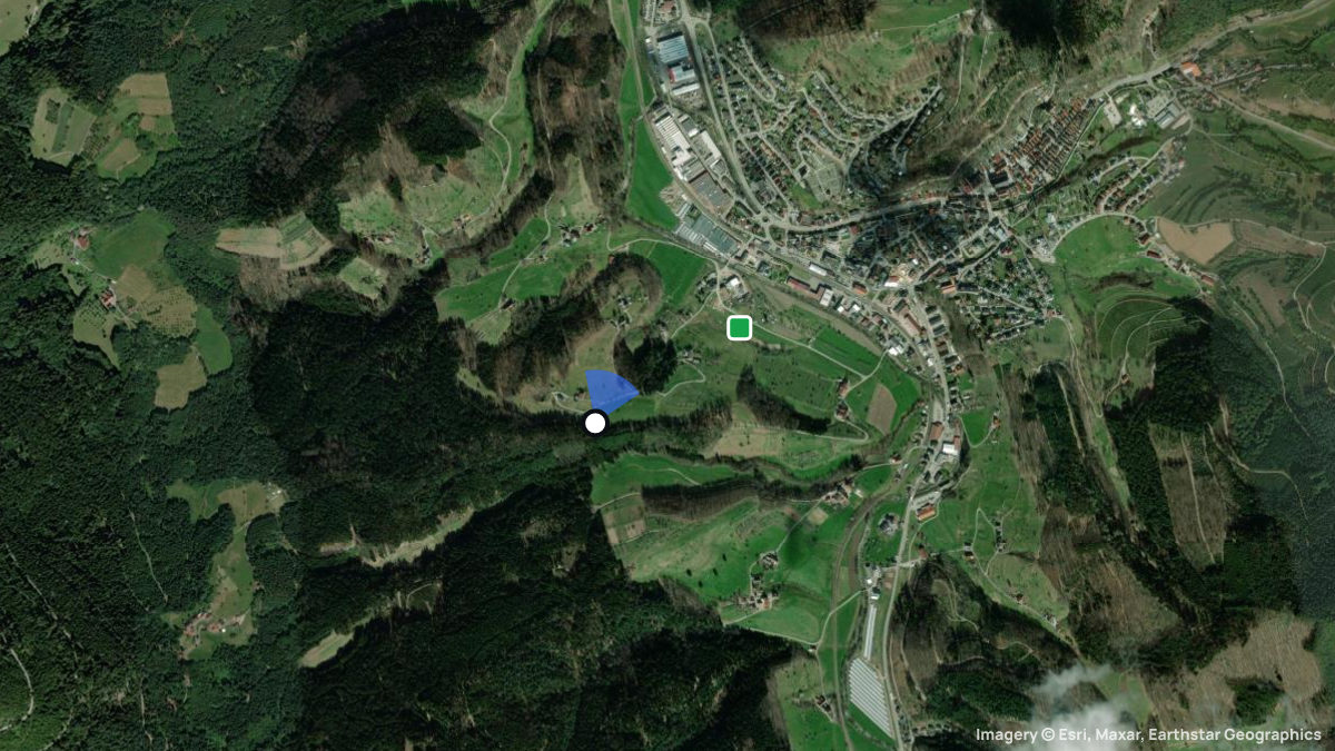 Satellitenkarte von Guckinsdorf mit Start- und Landeplätzen