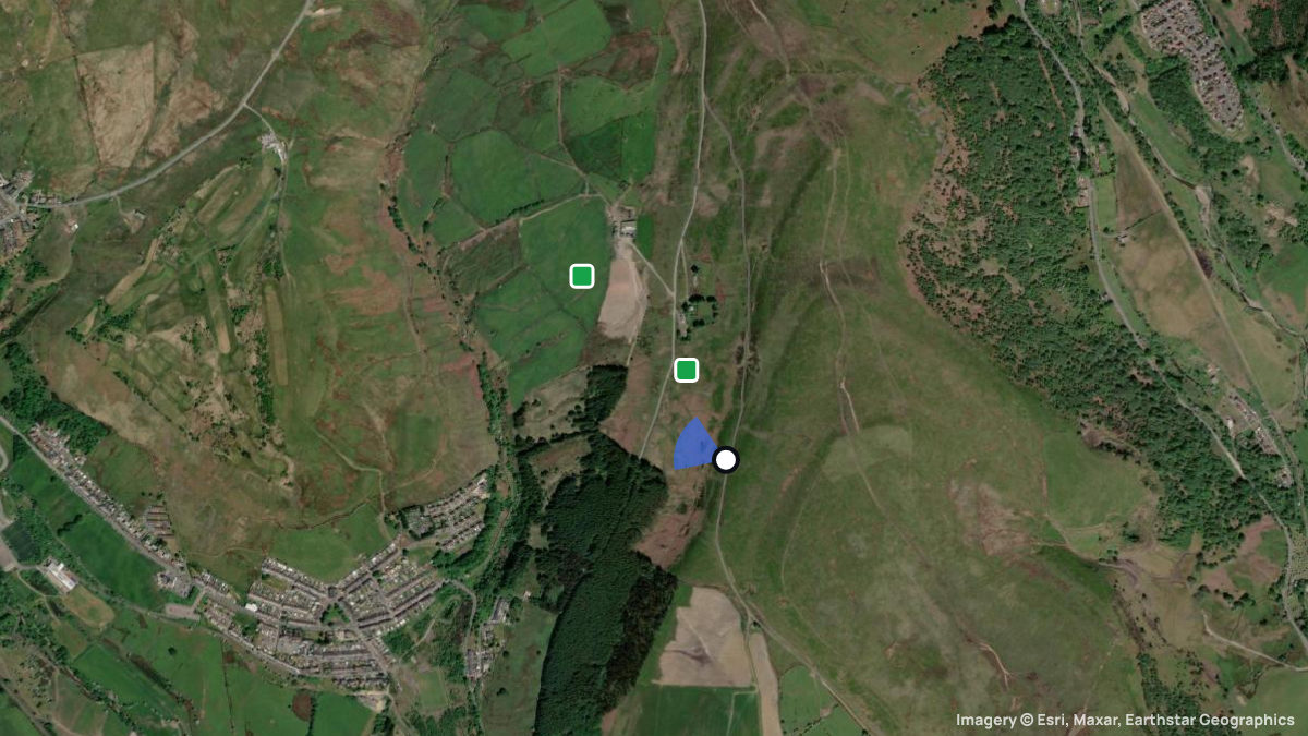 Satellite map of Abertysswg with its launches and landings