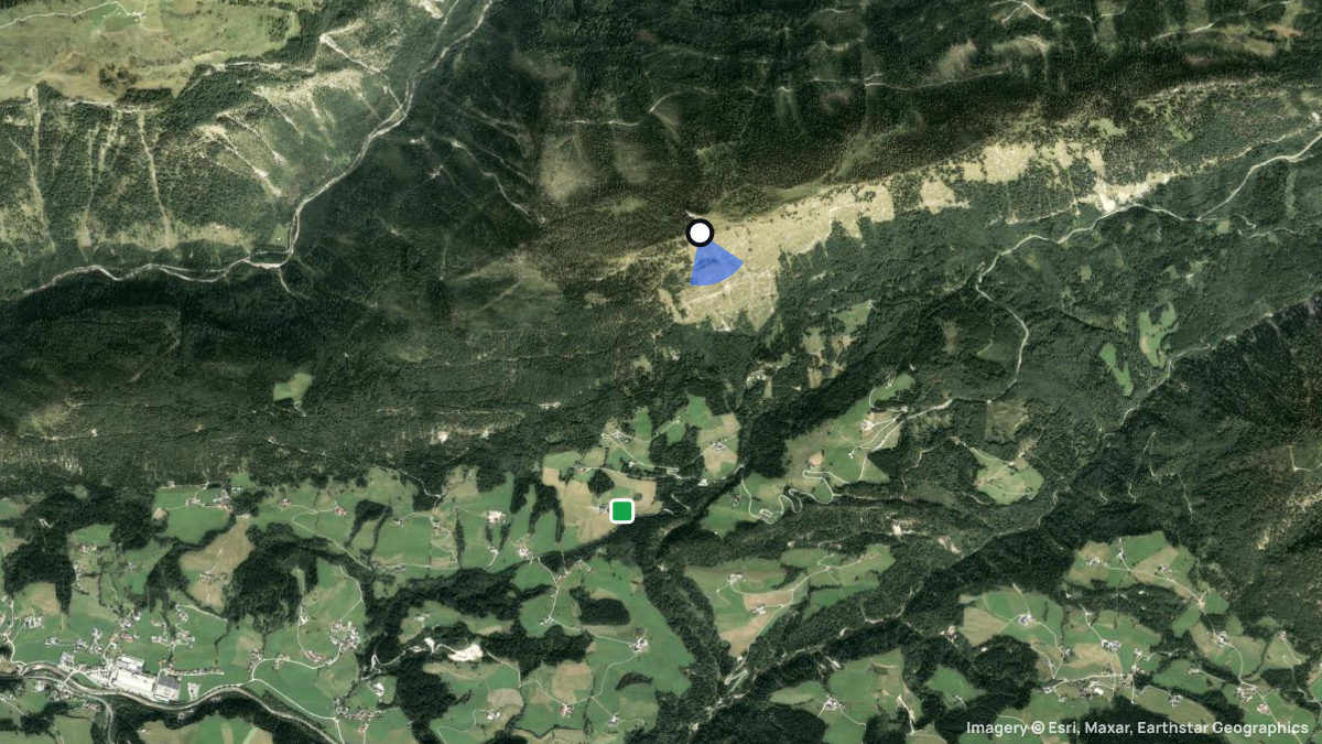 Satellitenkarte von Einberg mit Start- und Landeplätzen