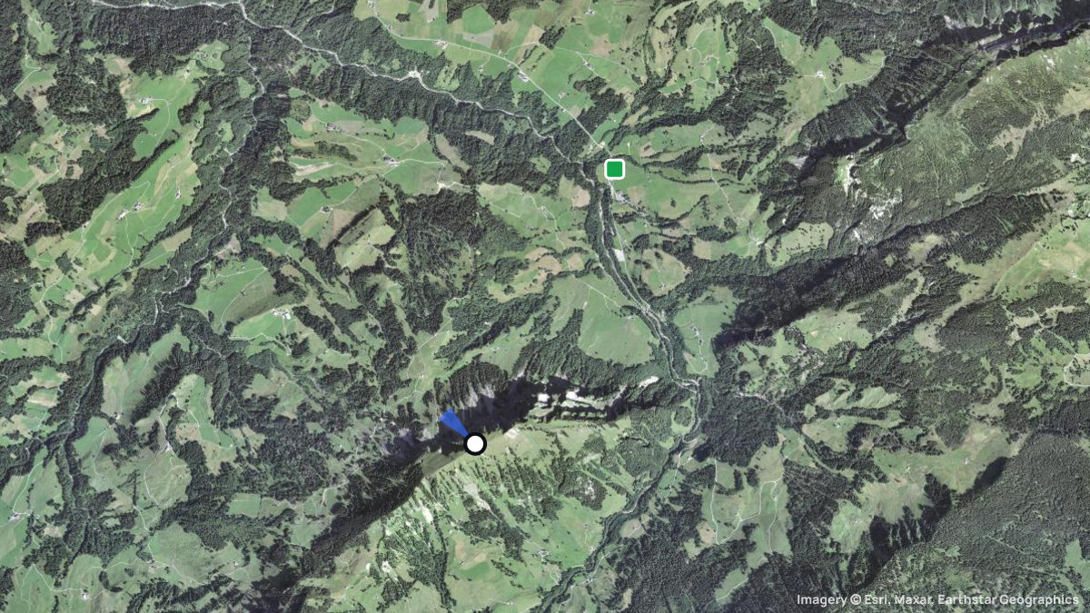 Satellitenkarte von Schimbrig mit Start- und Landeplätzen