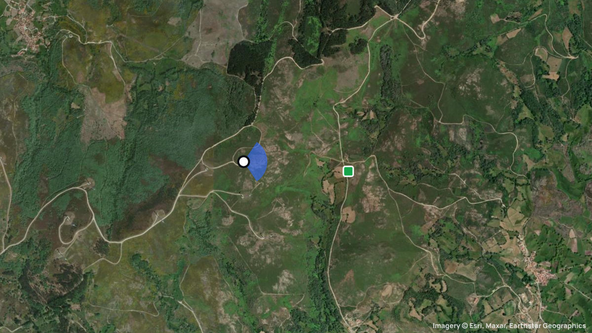 Satellitenkarte von Castanheira mit Start- und Landeplätzen