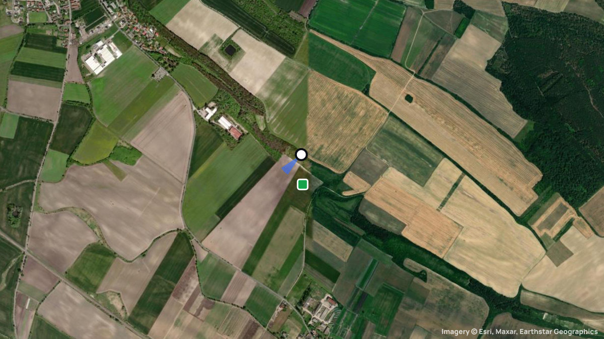 Satellite map of Vsetaty with its launches and landings