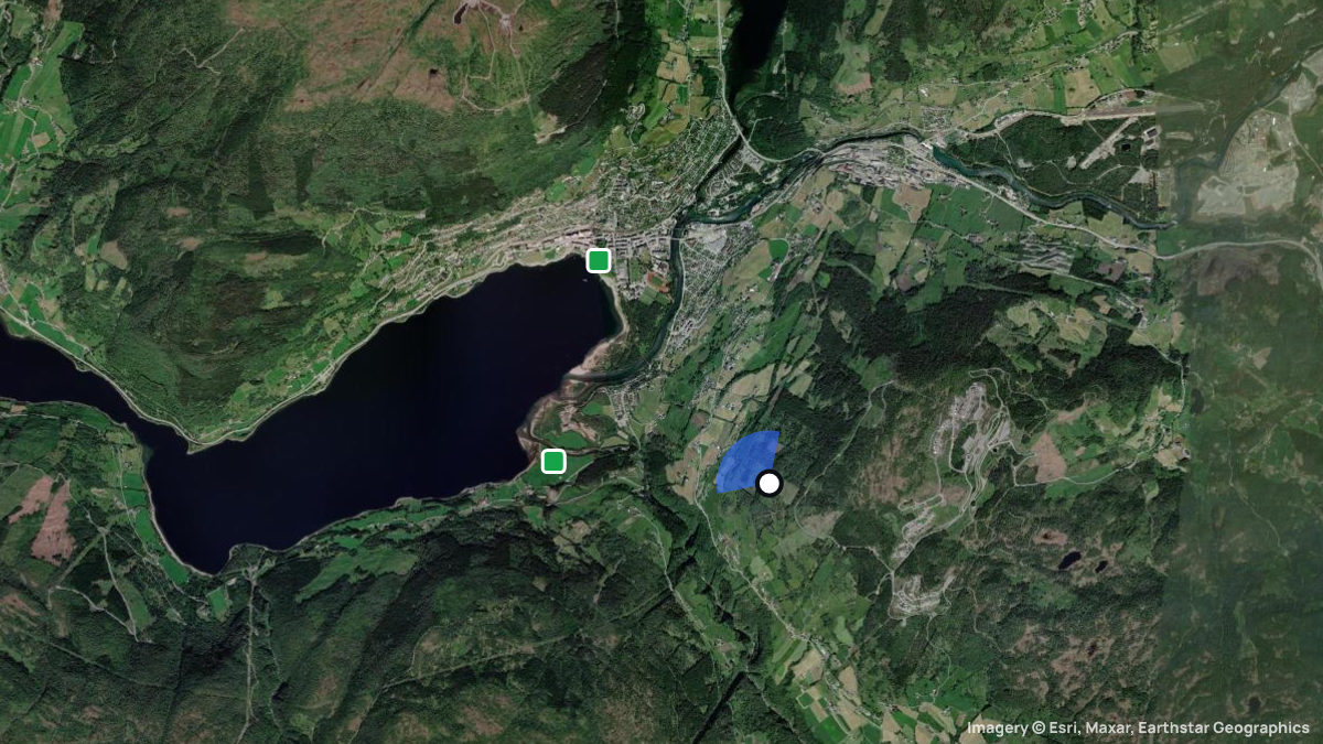 Satellite map of Rokne with its launches and landings