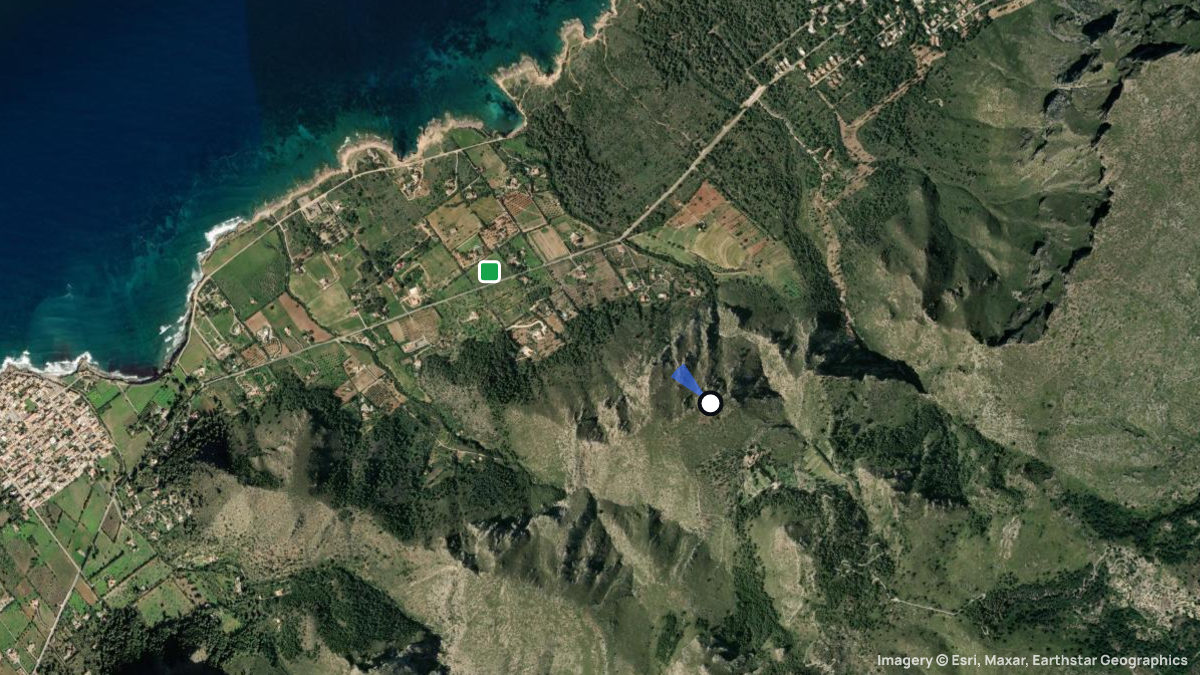 Satellite map of Betlem with its launches and landings