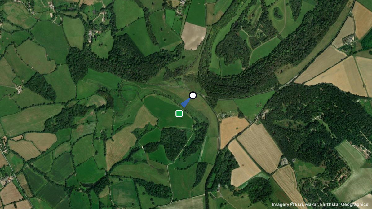 Satellitenkarte von Balbarrow mit Start- und Landeplätzen