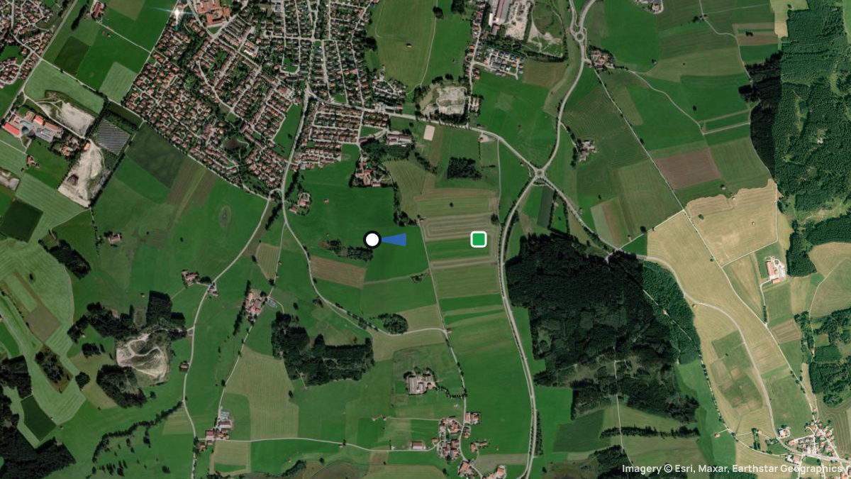 Satellitenkarte von Schillenberg mit Start- und Landeplätzen