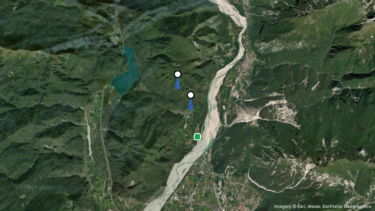 Satellitenkarte von San Simeone mit Start- und Landeplätzen
