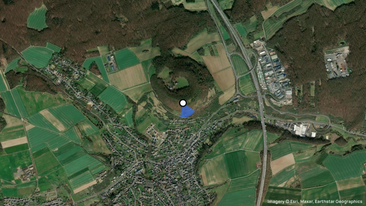 Satellitenkarte von Bausenberg mit Start- und Landeplätzen